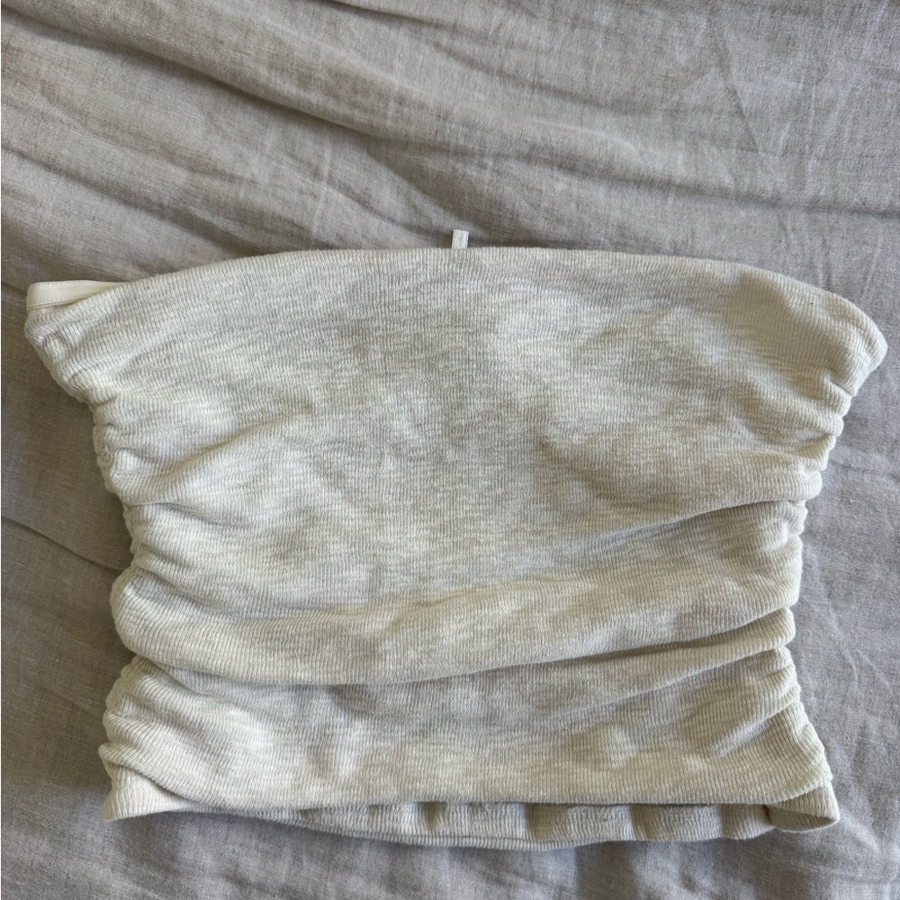 Free People Cream Cropped Tube Top